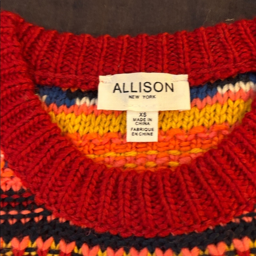 Striped Crew Neck Sweater Colorful Women's - Picture 3 of 7